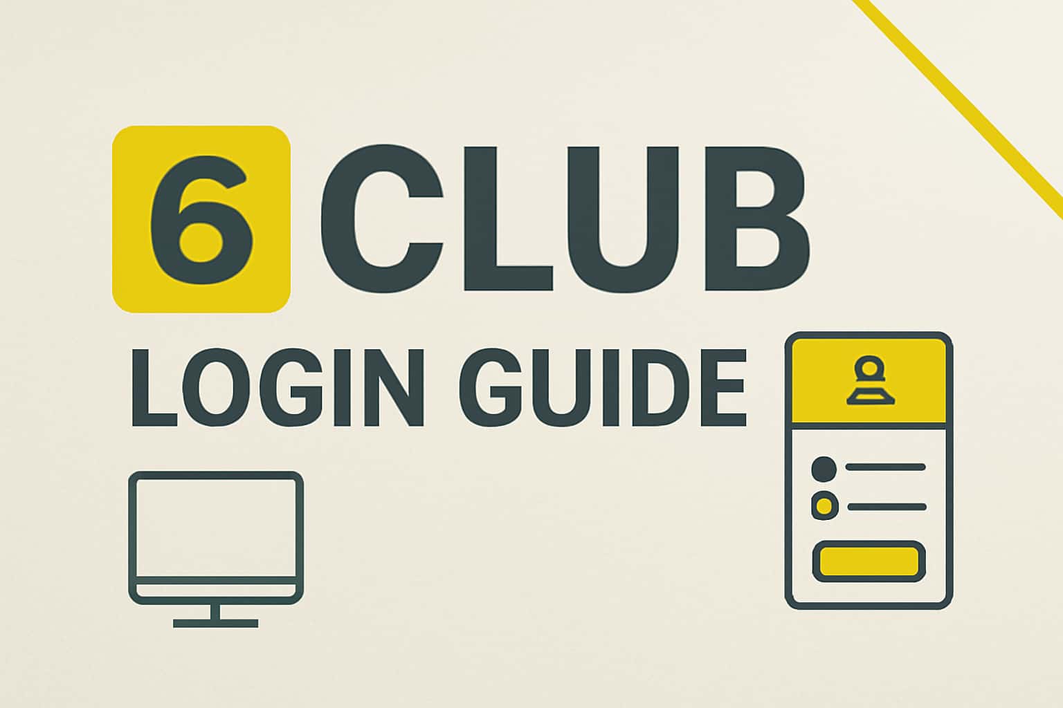 6 Club Login Guide informational scene with modern design.