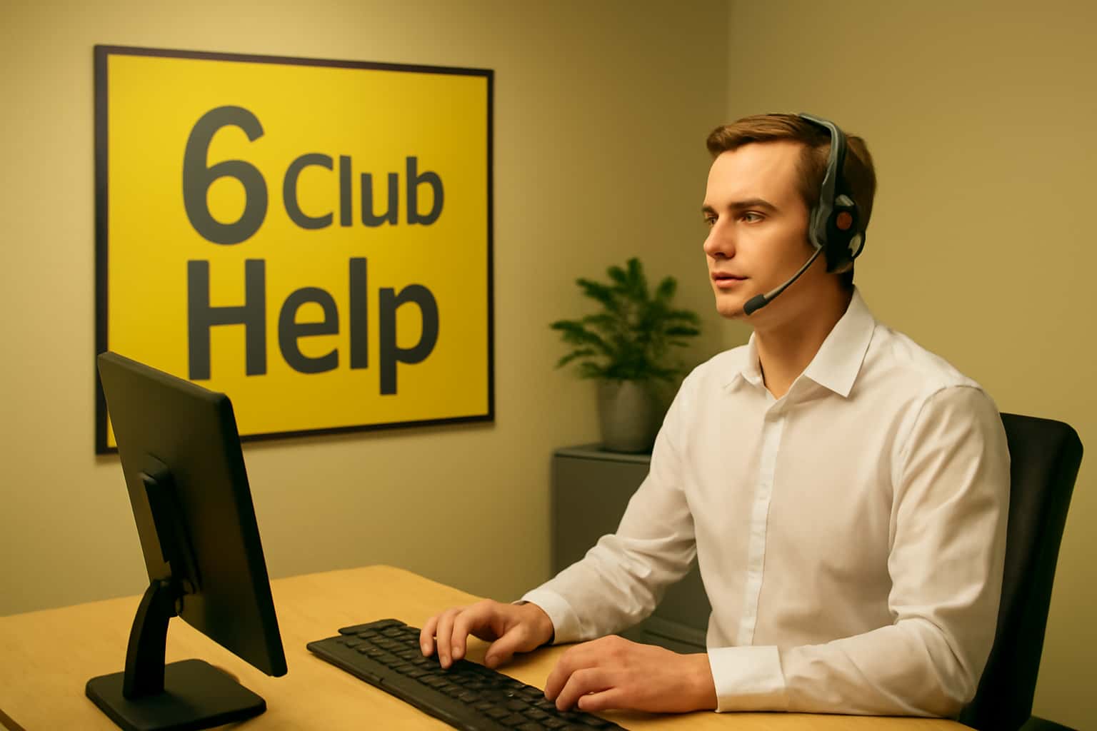 A neutral scene depicting support resources for 6 Club Help.