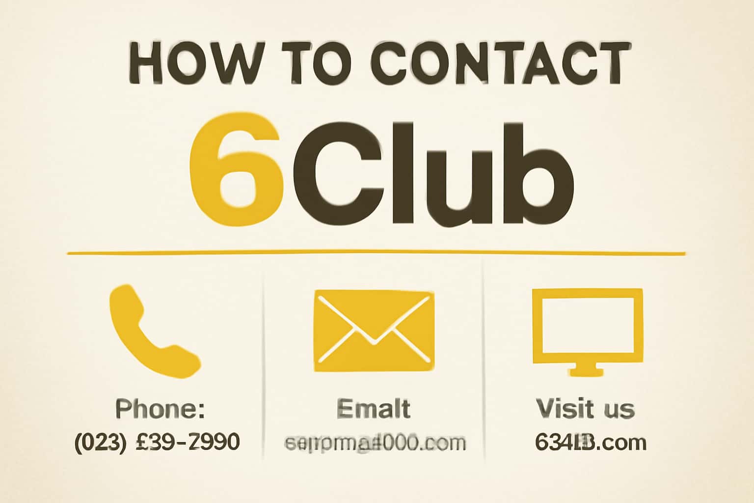 An informative visual representation of contacting 6 Club Support.