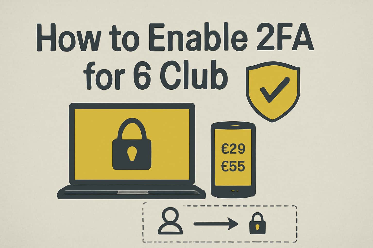 An educational illustration on enabling two-factor authentication for 6 Club.