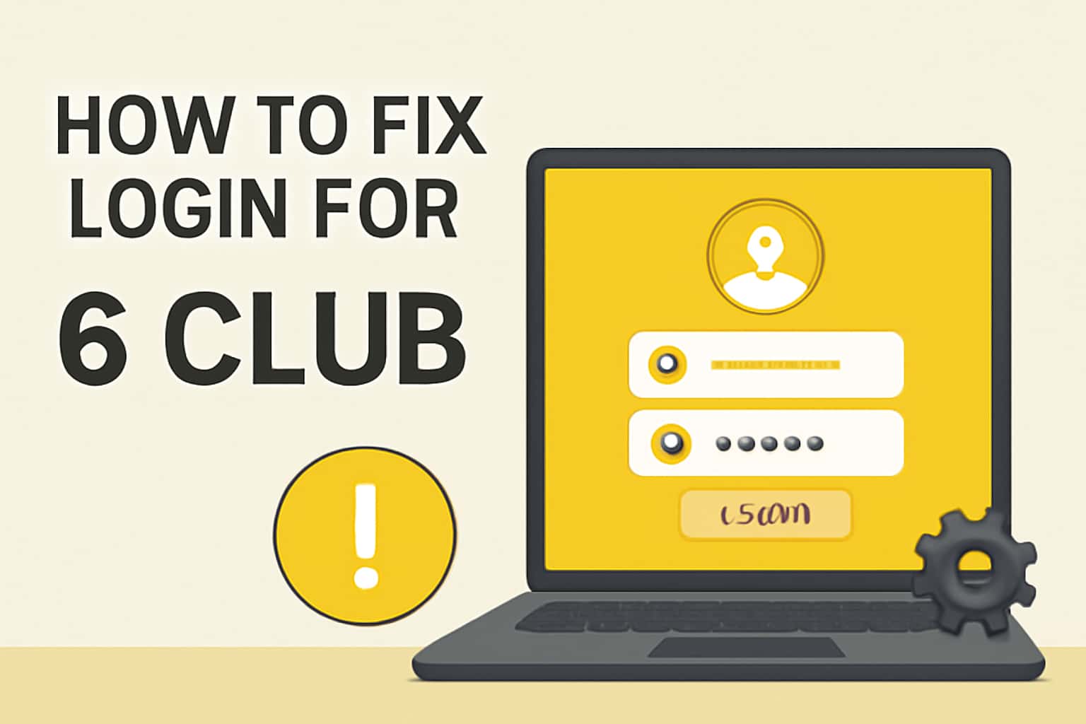 High-tech visual representation of login assistance for 6 Club.