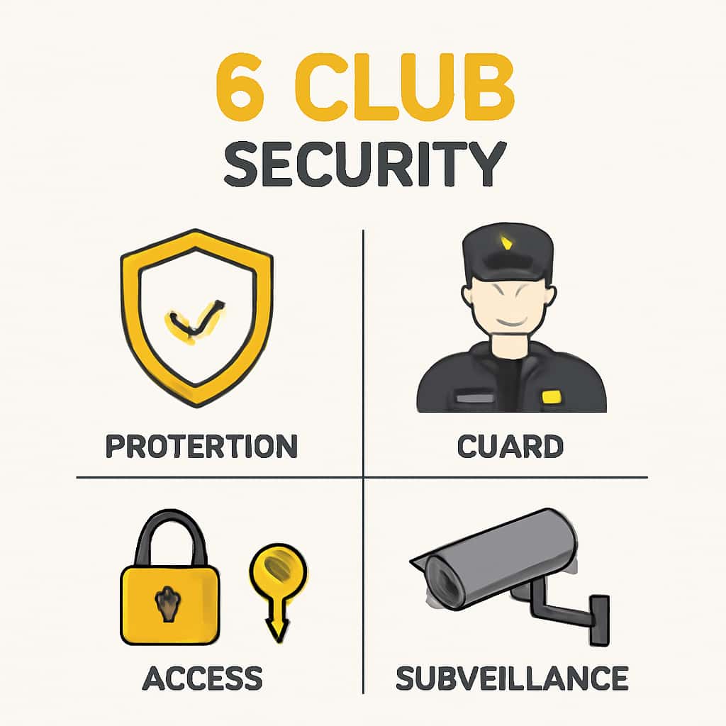 Illustration showing the steps for secure login and account safety for 6 Club.