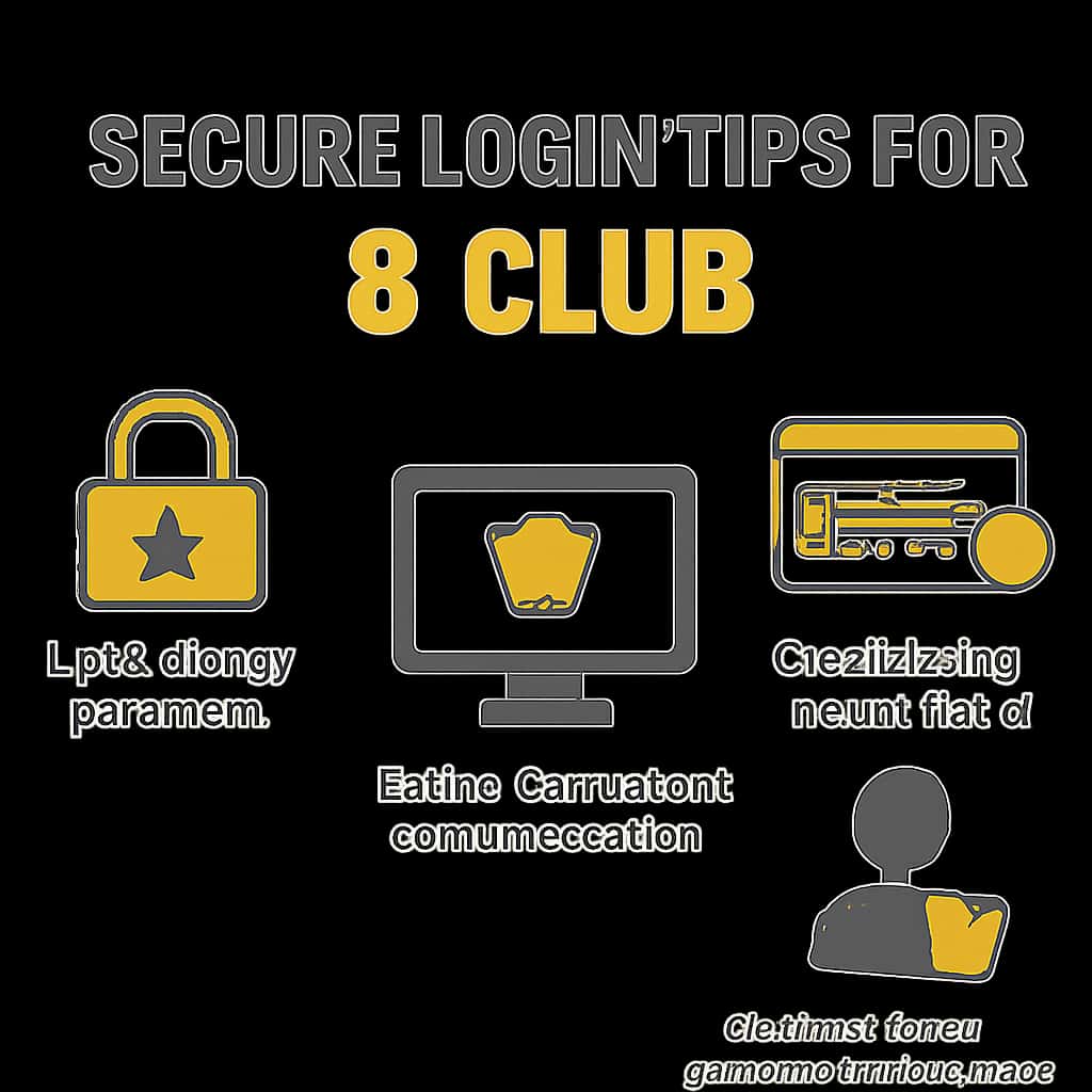 Diagram explaining secure login tips for 6 Club.