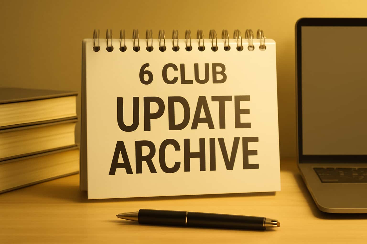 Informational scene illustrating the 6 Club Update Archive