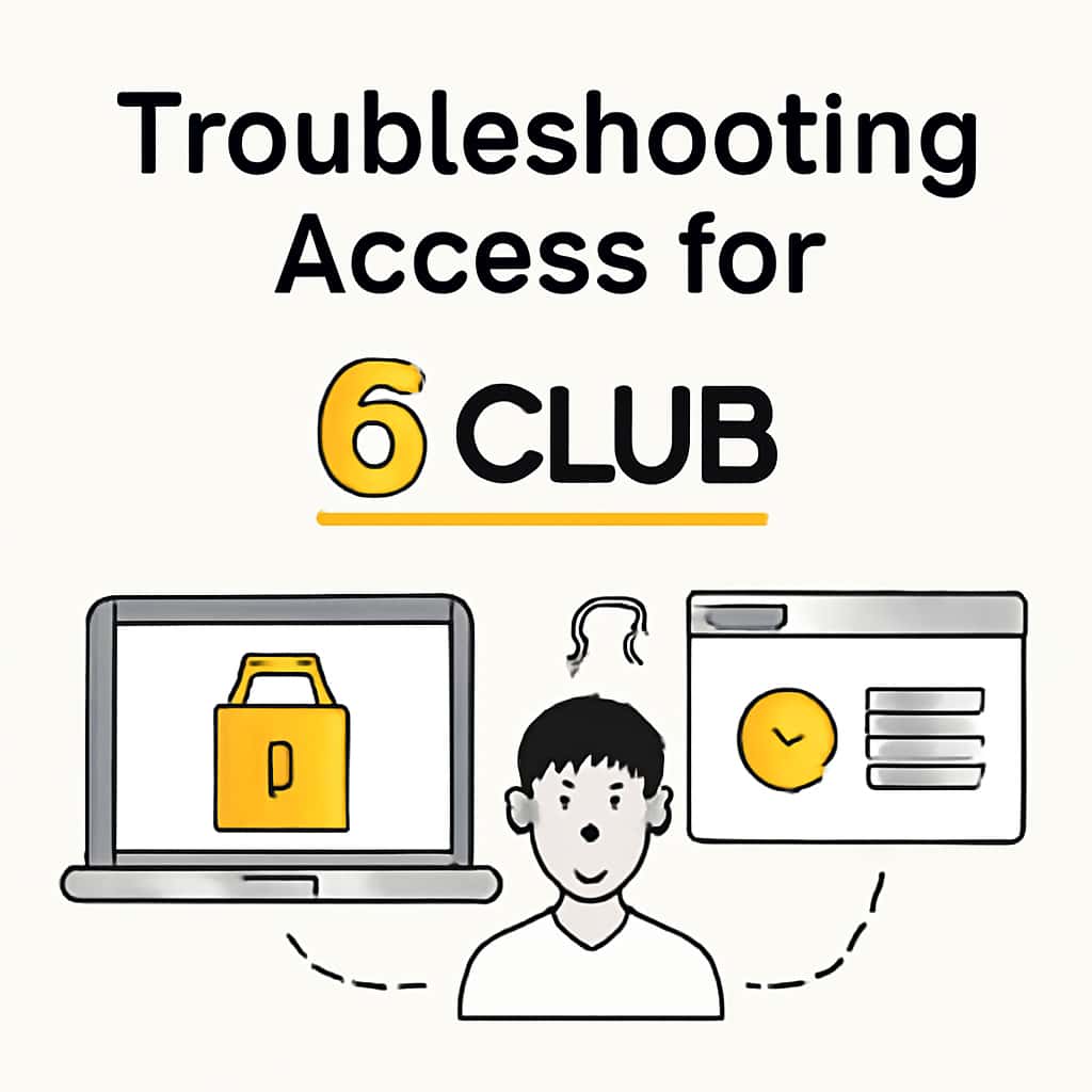 An educational diagram on how to troubleshoot access for 6 Club.